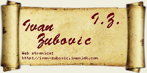 Ivan Zubović vizit kartica